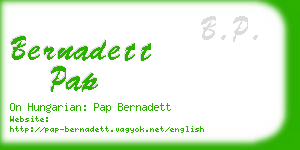 bernadett pap business card